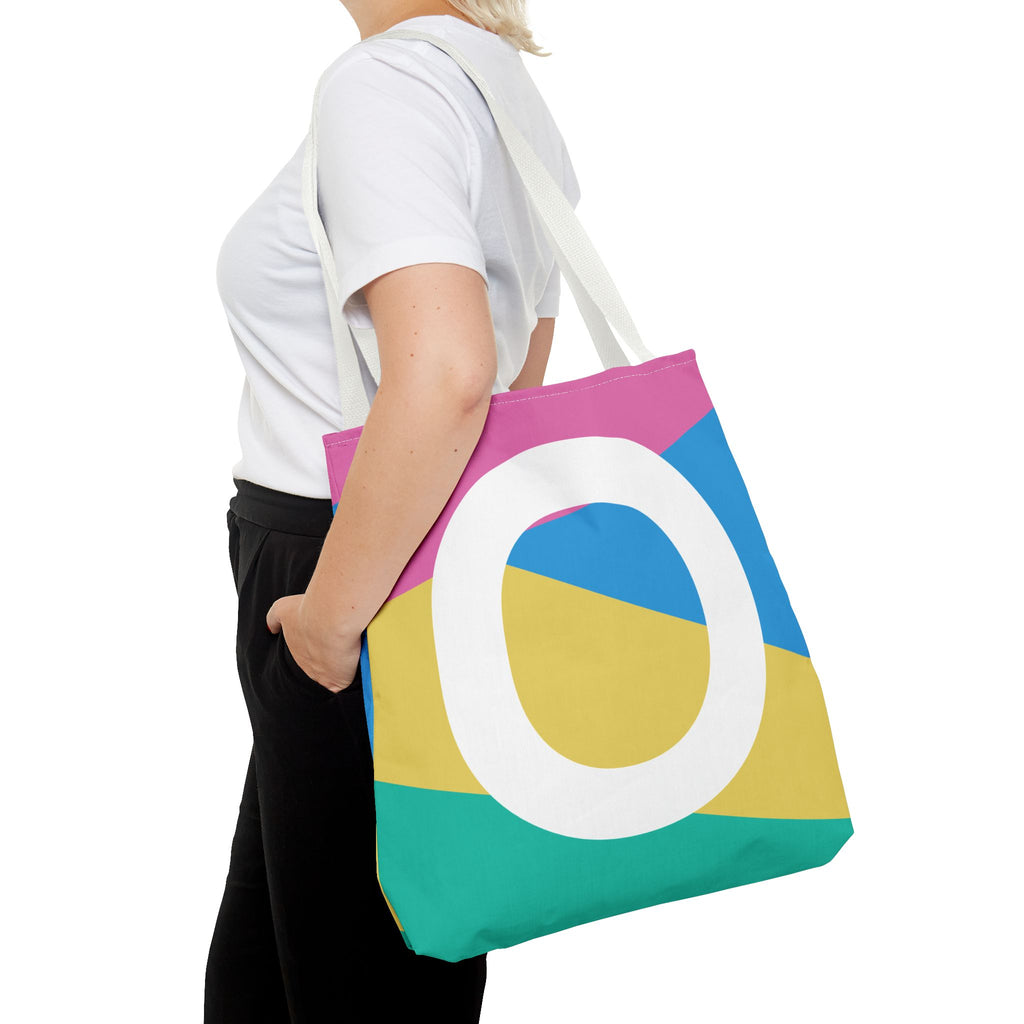 Monogram 'O' Colorblock Tote Bag — Personalized Initial O Shoulder Tote