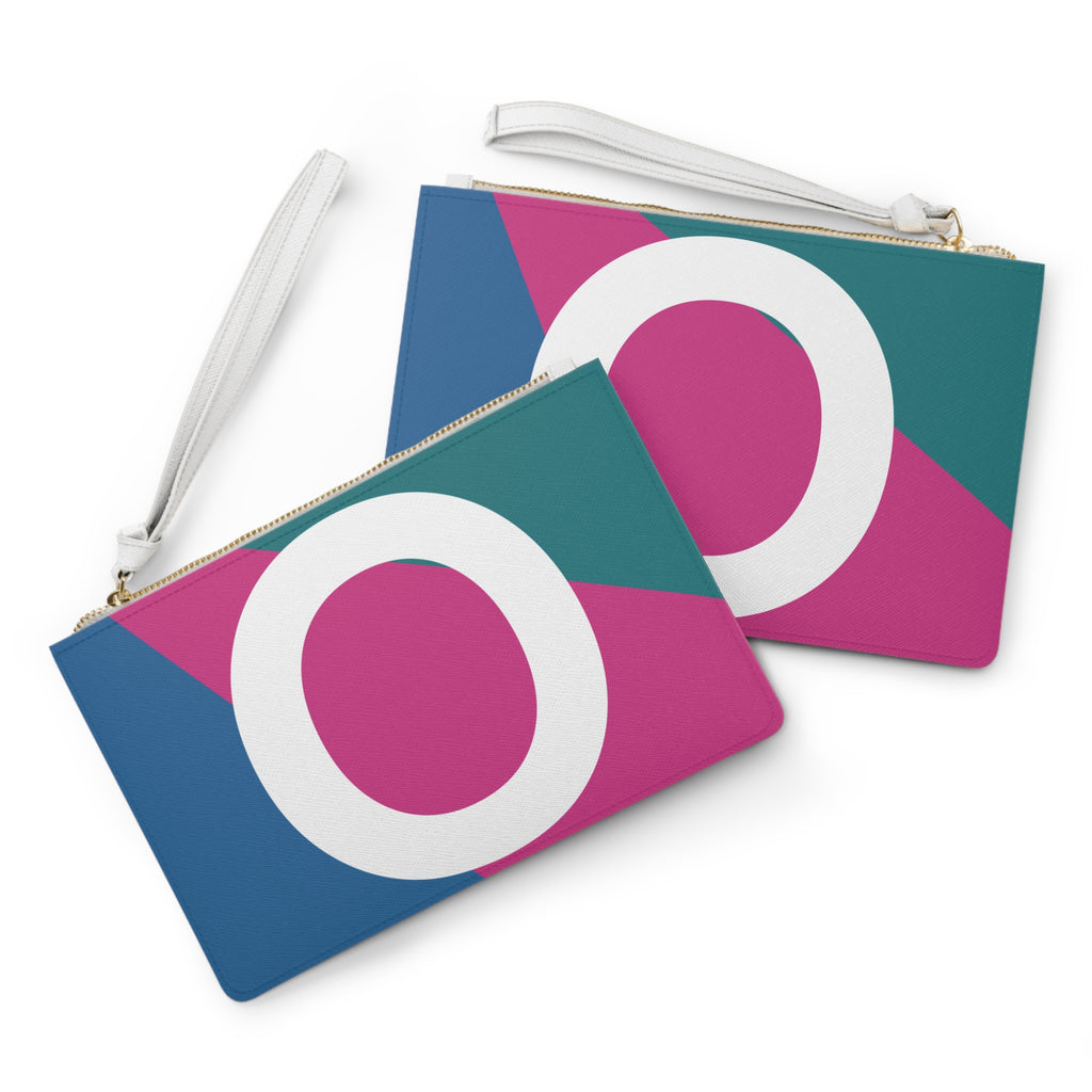 Monogram 'O' Colorblock Clutch Bag — Bold Geometric Wristlet for Everyday & Gifts