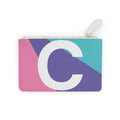 Initial C Mini Clutch — Colorblock Monogram Wristlet Wallet