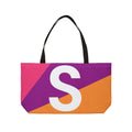 Personalized 'S' Colorblock Tote Bag — Monogram Weekender Tote