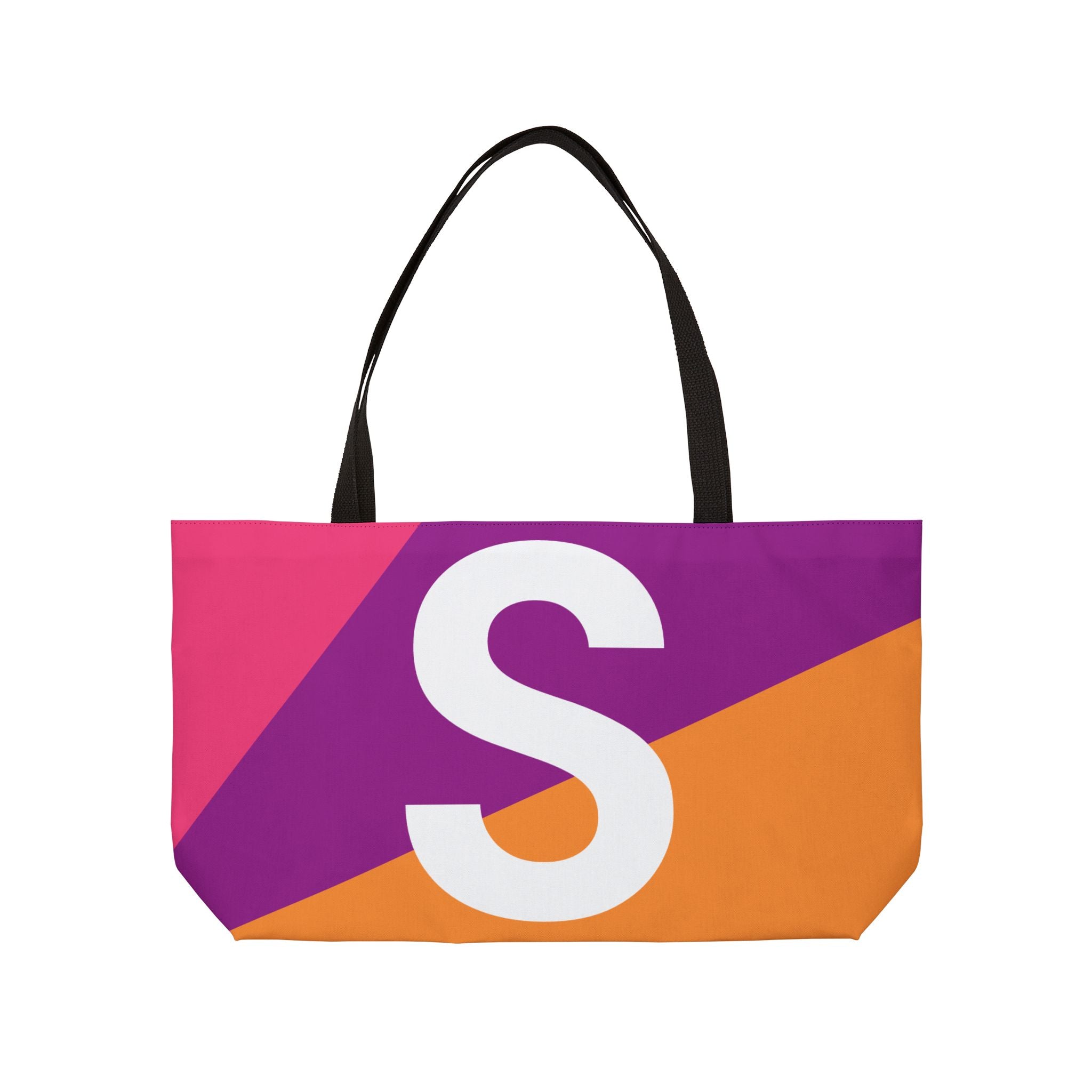 Personalized 'S' Colorblock Tote Bag — Monogram Weekender Tote