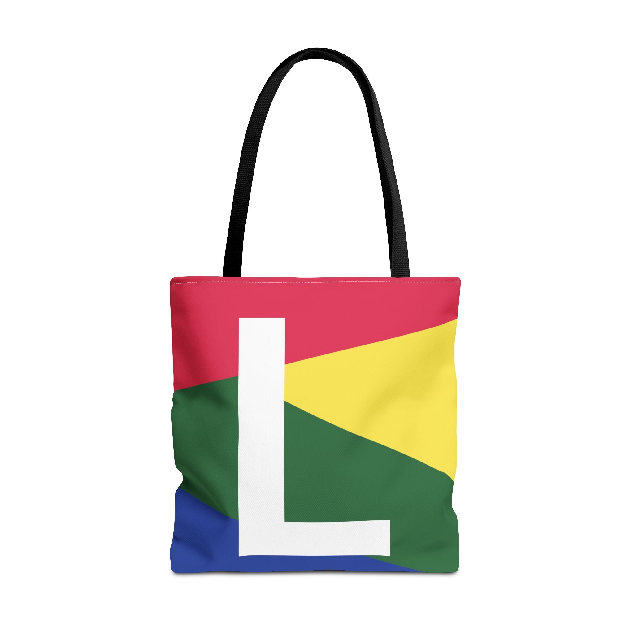 Monogram 'L' Colorblock Tote Bag — Personalized Initial L Shoulder Tote