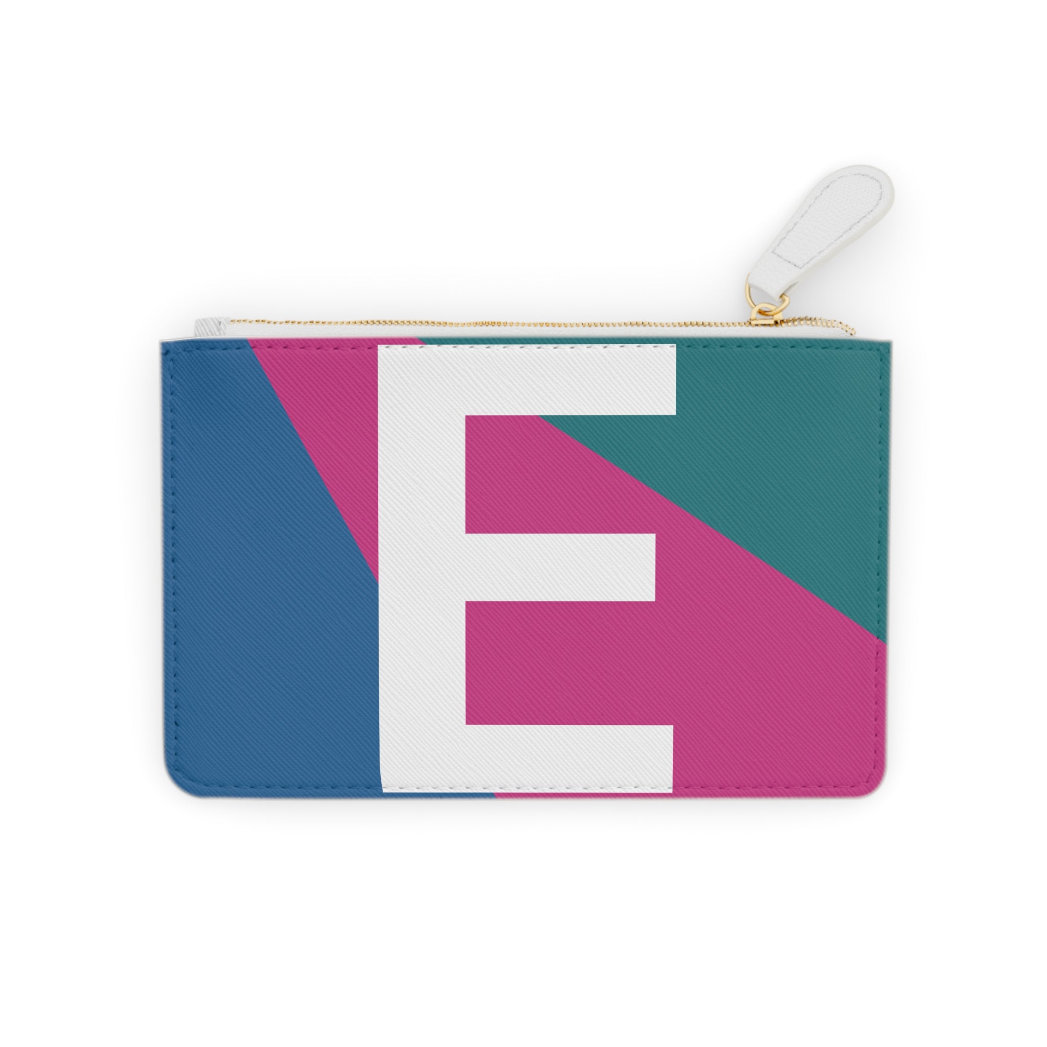 Initial E Mini Clutch — Colorblock Monogram Wristlet Wallet