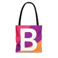 Monogram 'B' Colorblock Tote Bag — Personalized Initial B Shoulder Tote