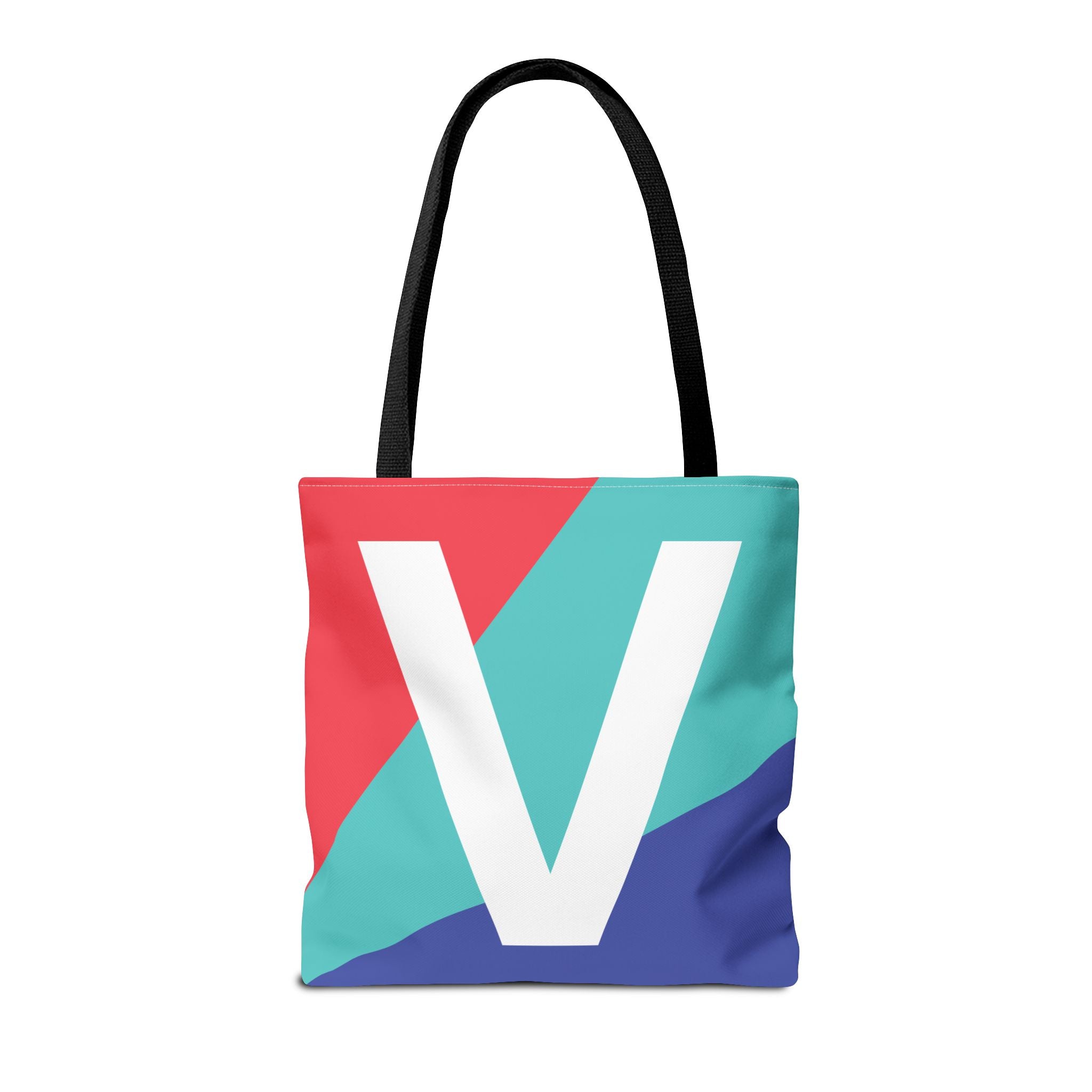 Monogram 'V' Colorblock Tote Bag — Personalized Initial V Shoulder Tote