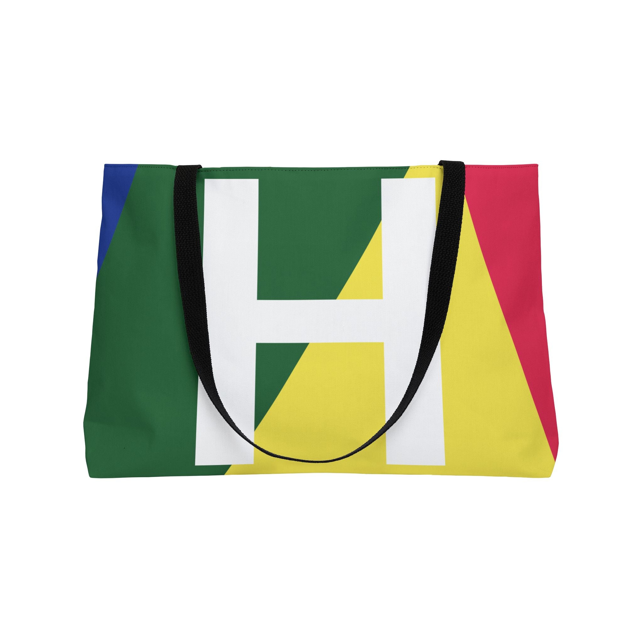 Personalized 'H' Colorblock Tote Bag — Monogram Weekender Tote