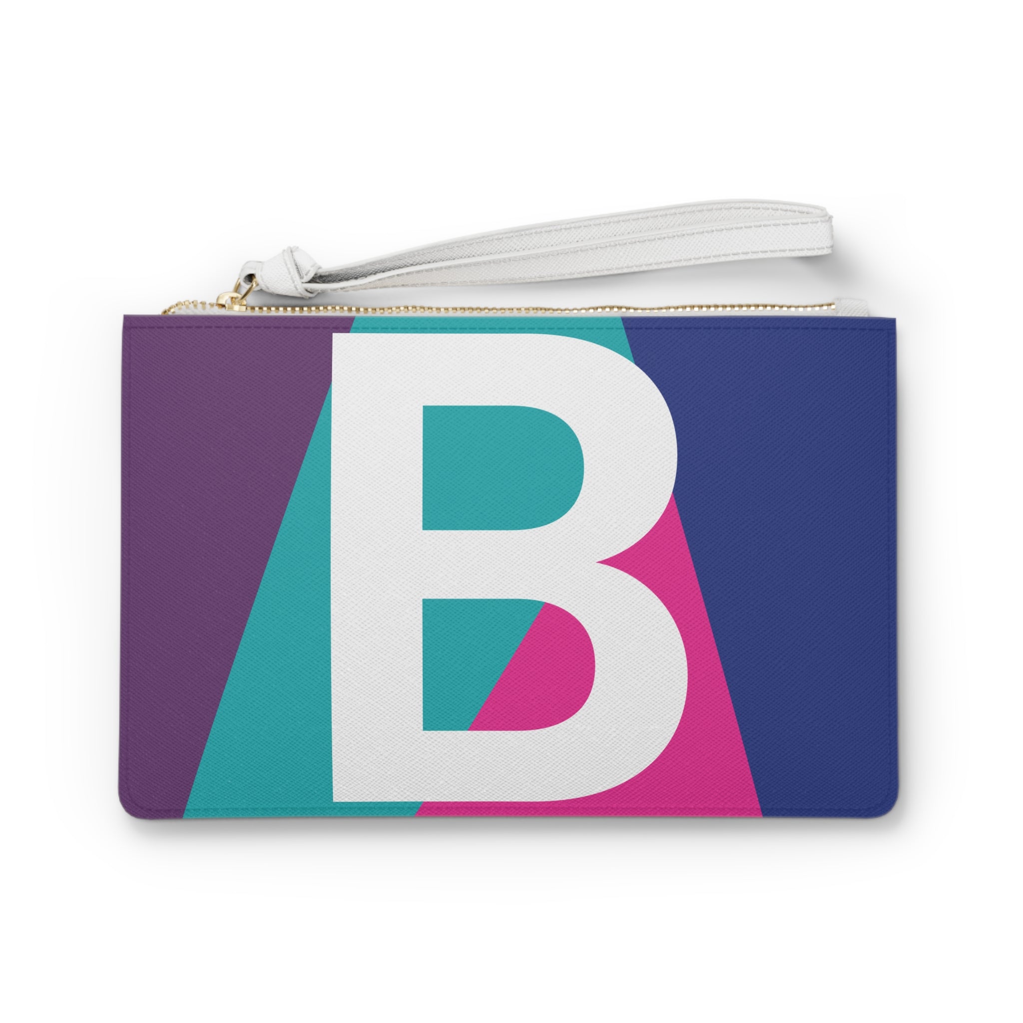 Monogram 'B' Colorblock Clutch Bag — Bold Geometric Wristlet for Everyday & Gifts