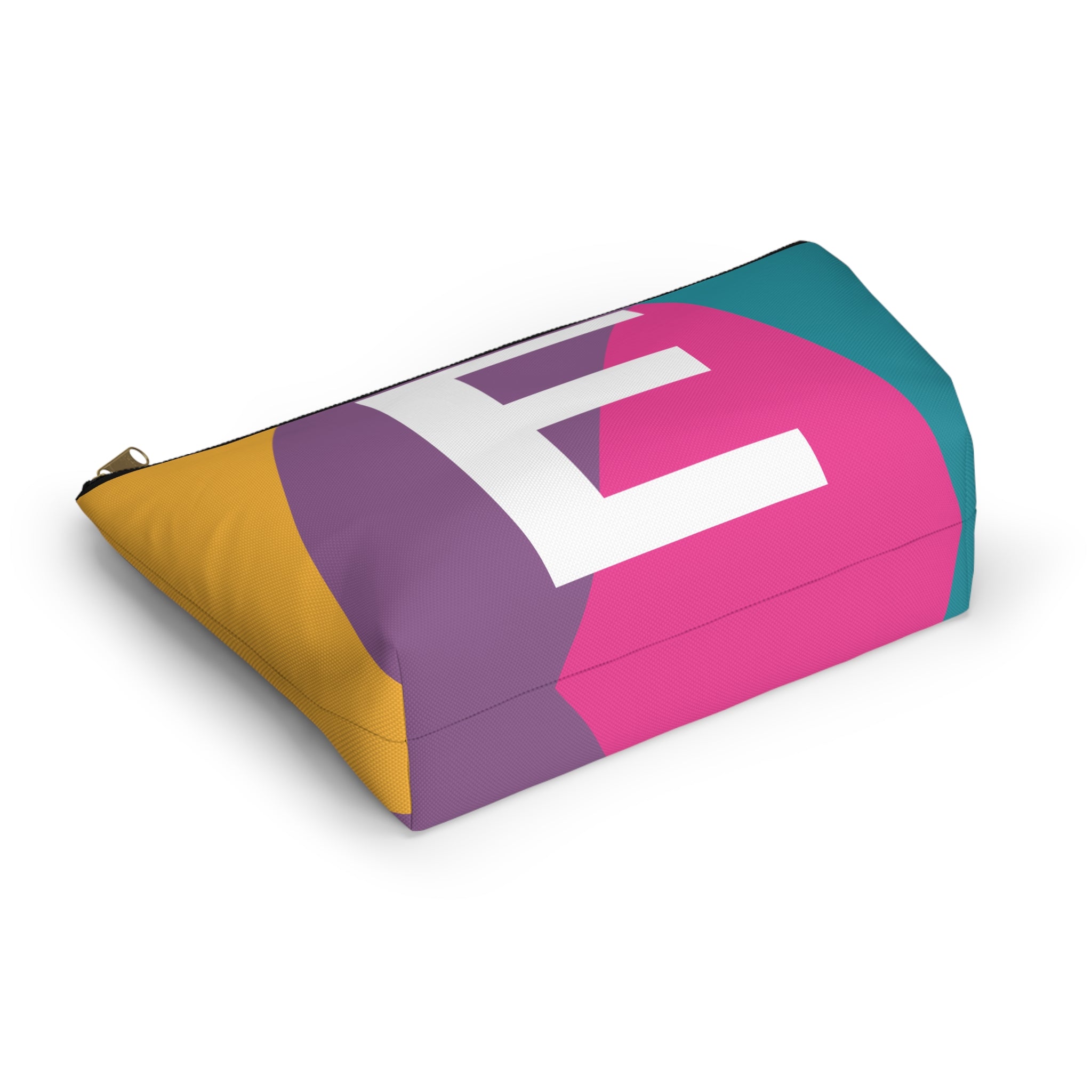 Initials Colorblock Accessory Pouch — Monogram E T-Bottom Cosmetic Bag