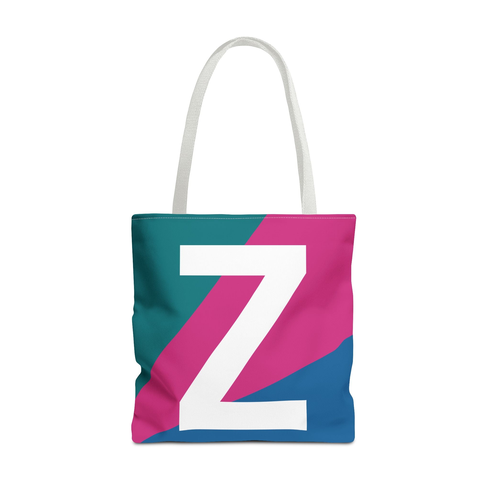 Monogram 'Z' Colorblock Tote Bag — Personalized Initial Z Shoulder Tote