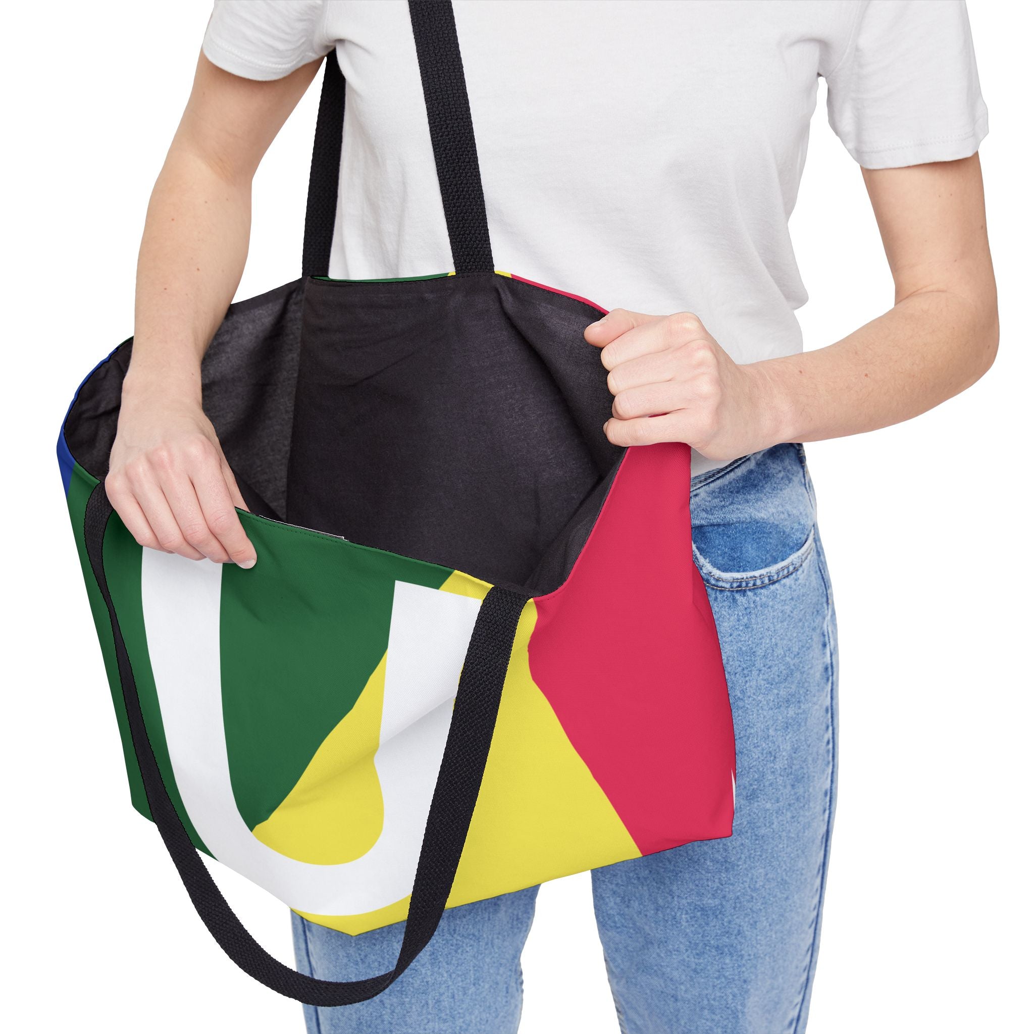 Personalized 'U' Colorblock Tote Bag — Monogram Weekender Tote
