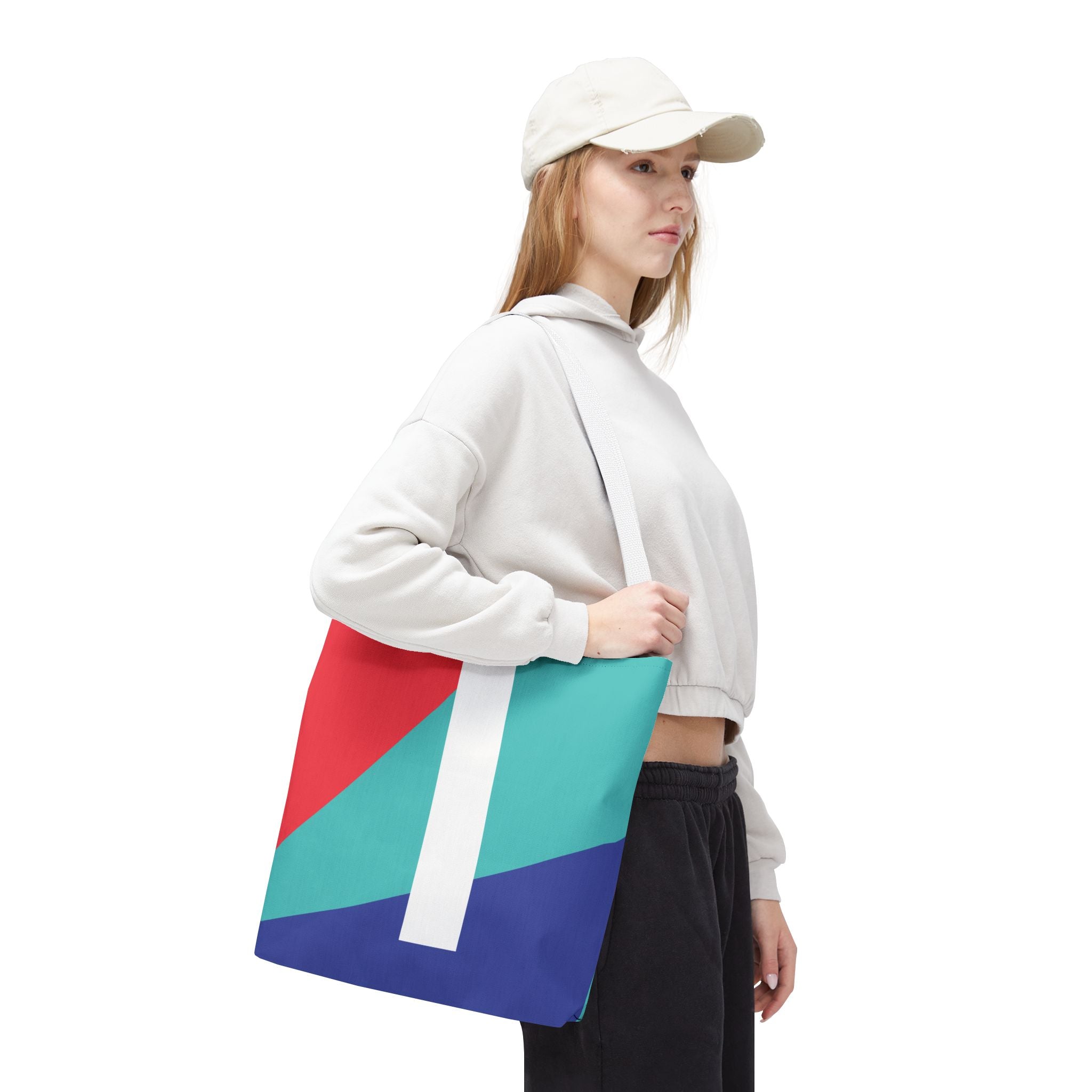 Monogram 'I' Colorblock Tote Bag — Personalized Initial I Shoulder Tote