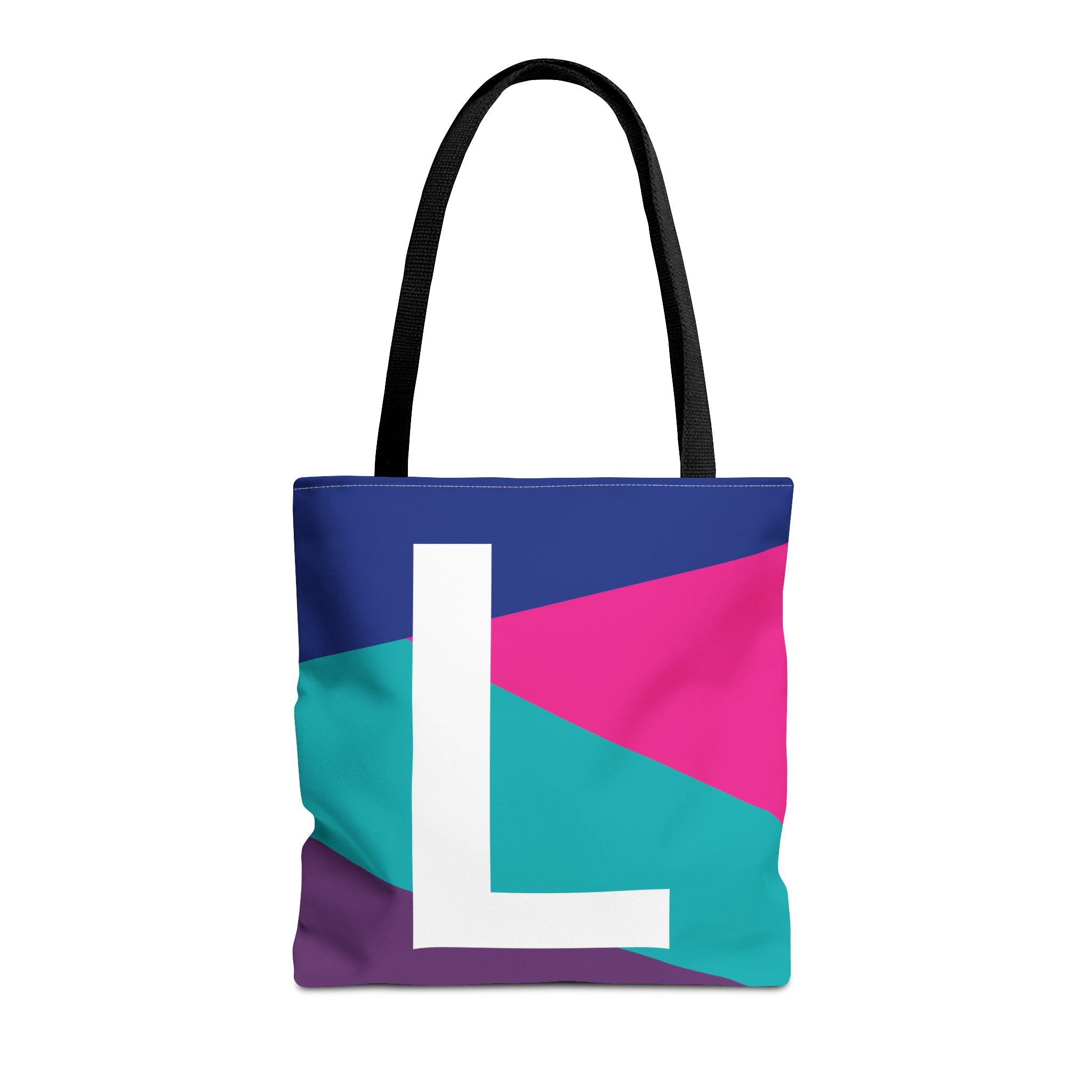 Monogram 'L' Colorblock Tote Bag — Personalized Initial L Shoulder Tote