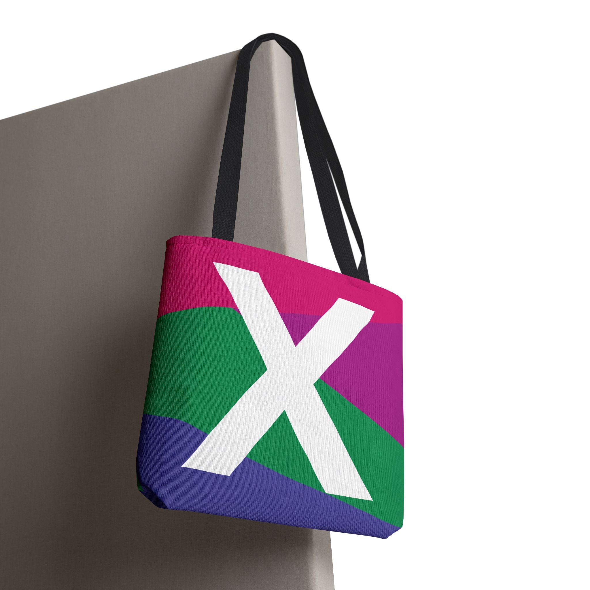 Monogram 'X' Colorblock Tote Bag — Personalized Initial X Shoulder Tote