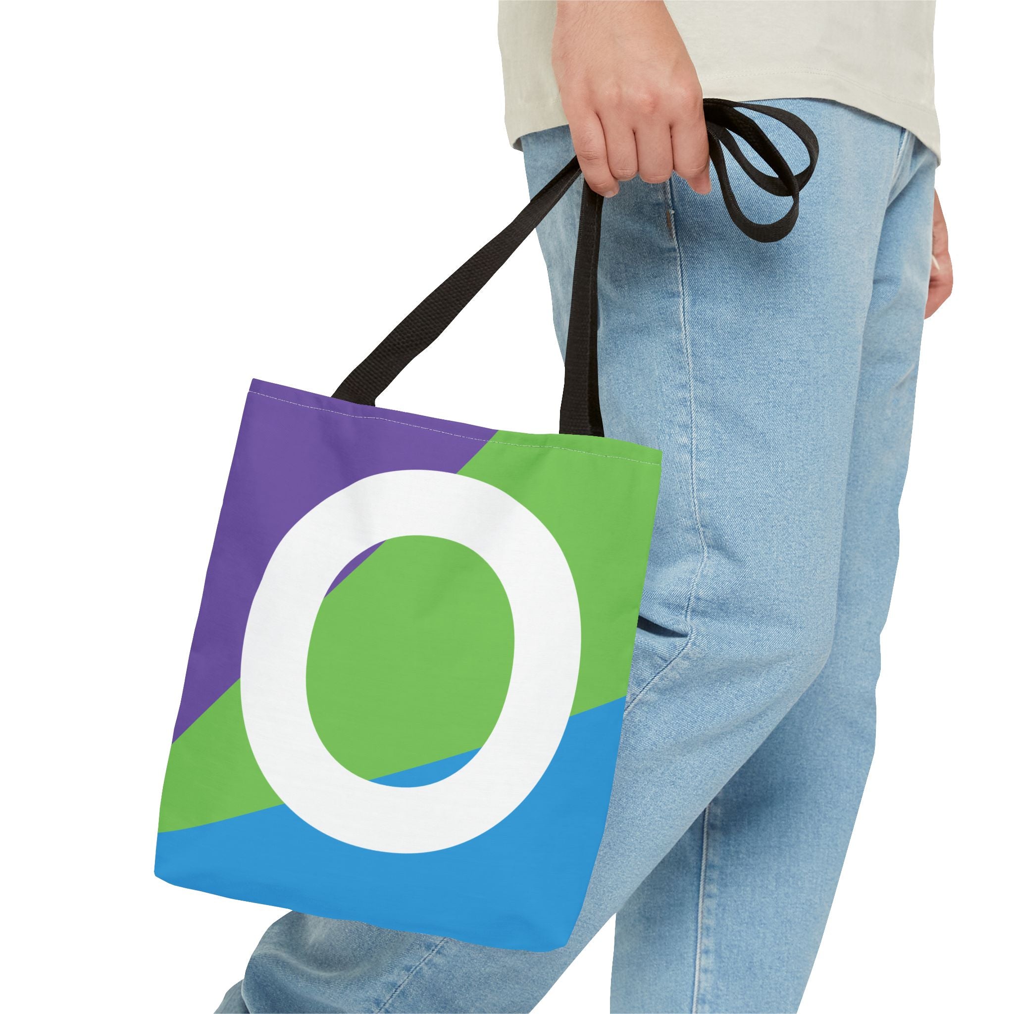 Monogram 'O' Colorblock Tote Bag — Personalized Initial O Shoulder Tote