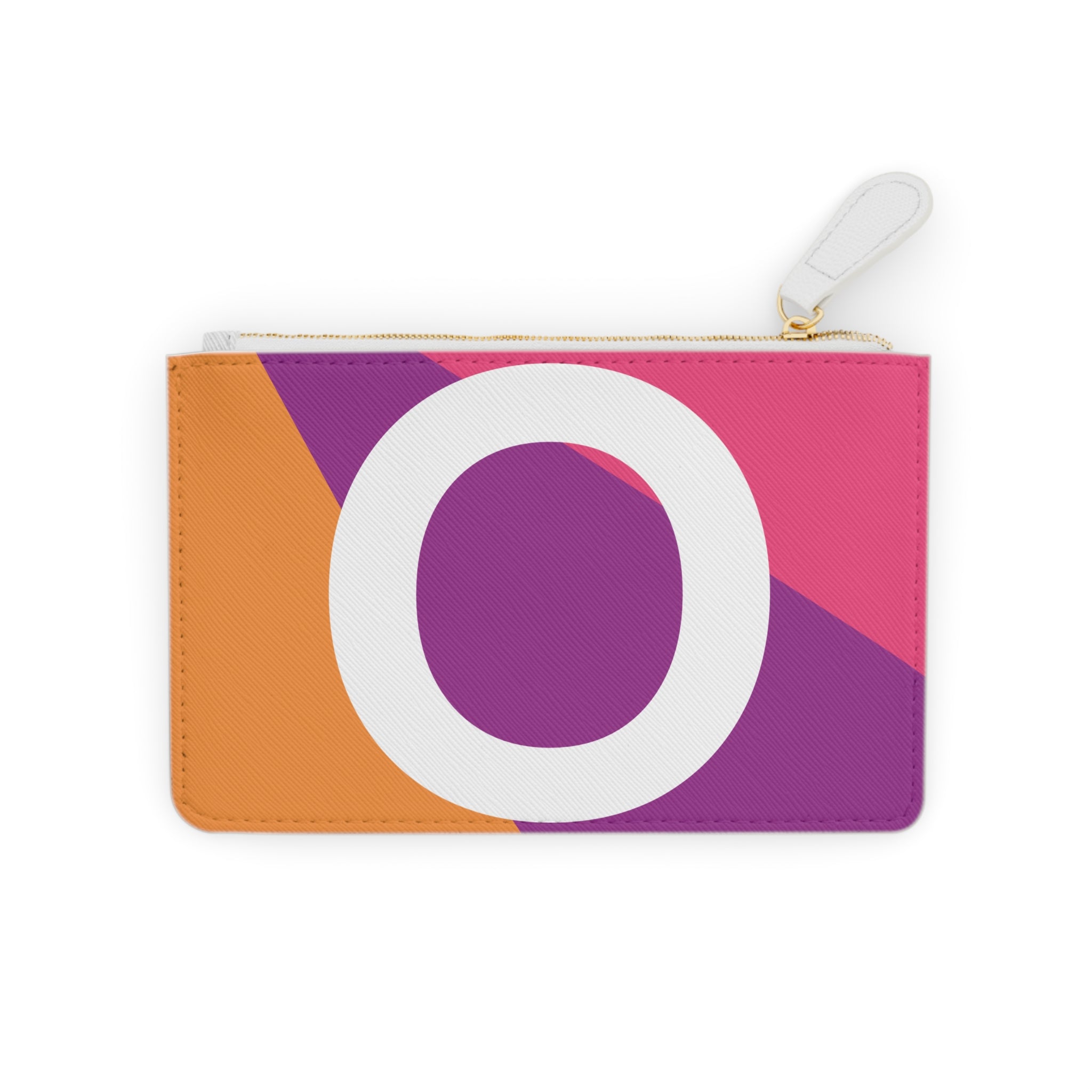 Initial O Mini Clutch — Colorblock Monogram Wristlet Wallet