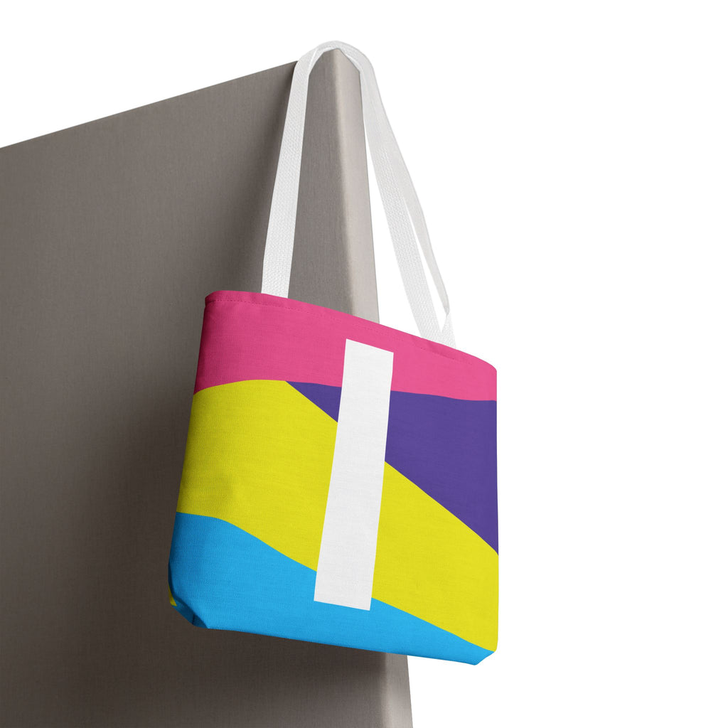 Monogram 'I' Colorblock Tote Bag — Personalized Initial I Shoulder Tote