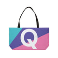 Personalized 'Q' Colorblock Tote Bag — Monogram Weekender Tote