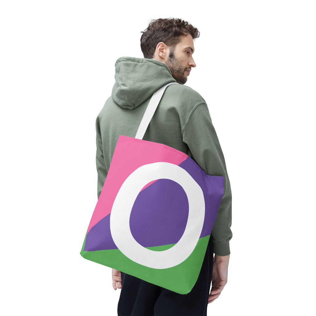 Monogram 'O' Colorblock Tote Bag — Personalized Initial O Shoulder Tote
