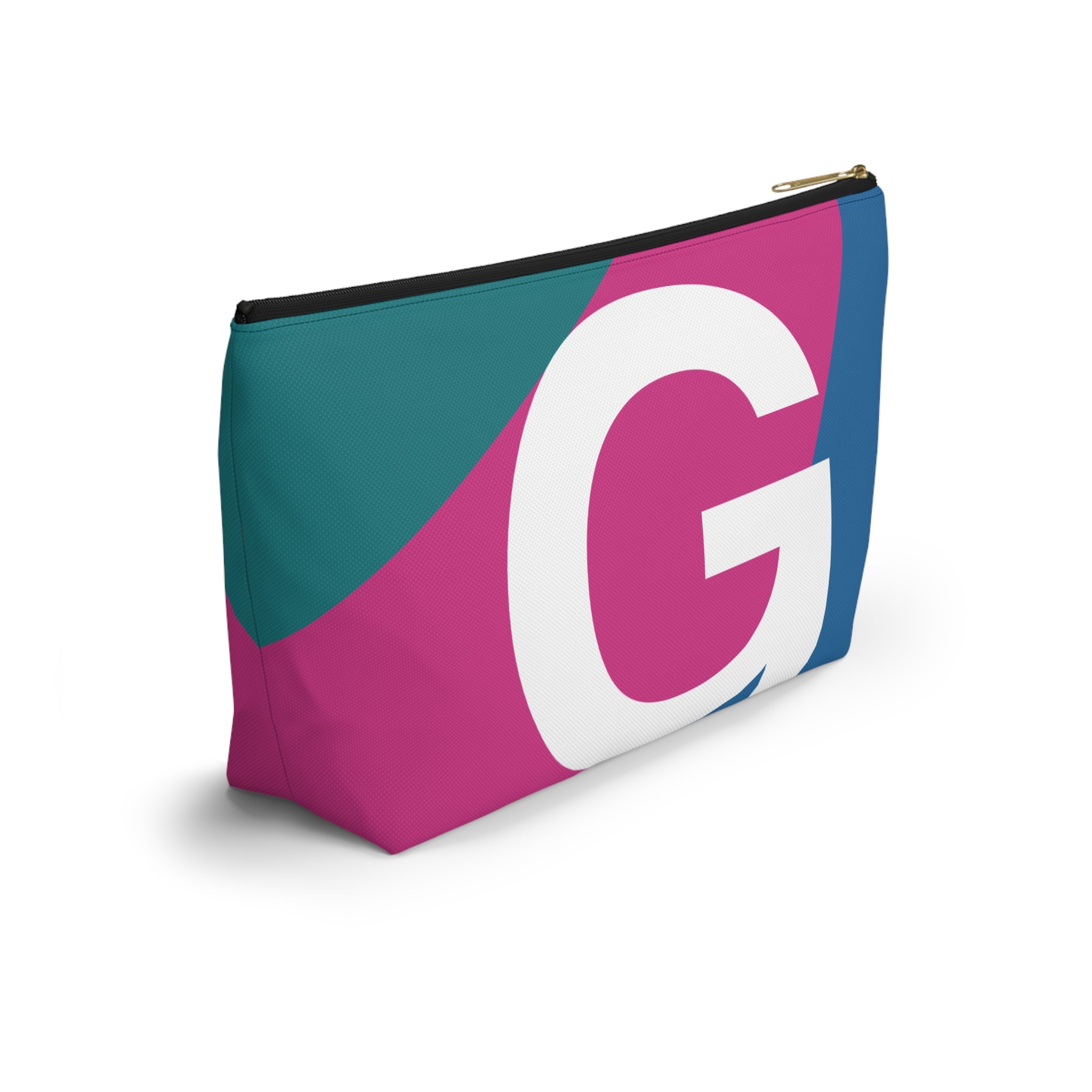 Initials Colorblock Accessory Pouch — Monogram G T-Bottom Cosmetic Bag