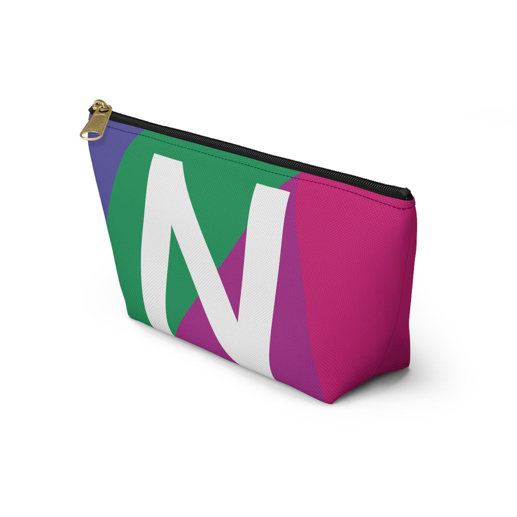 Initials Colorblock Accessory Pouch — Monogram N T-Bottom Cosmetic Bag