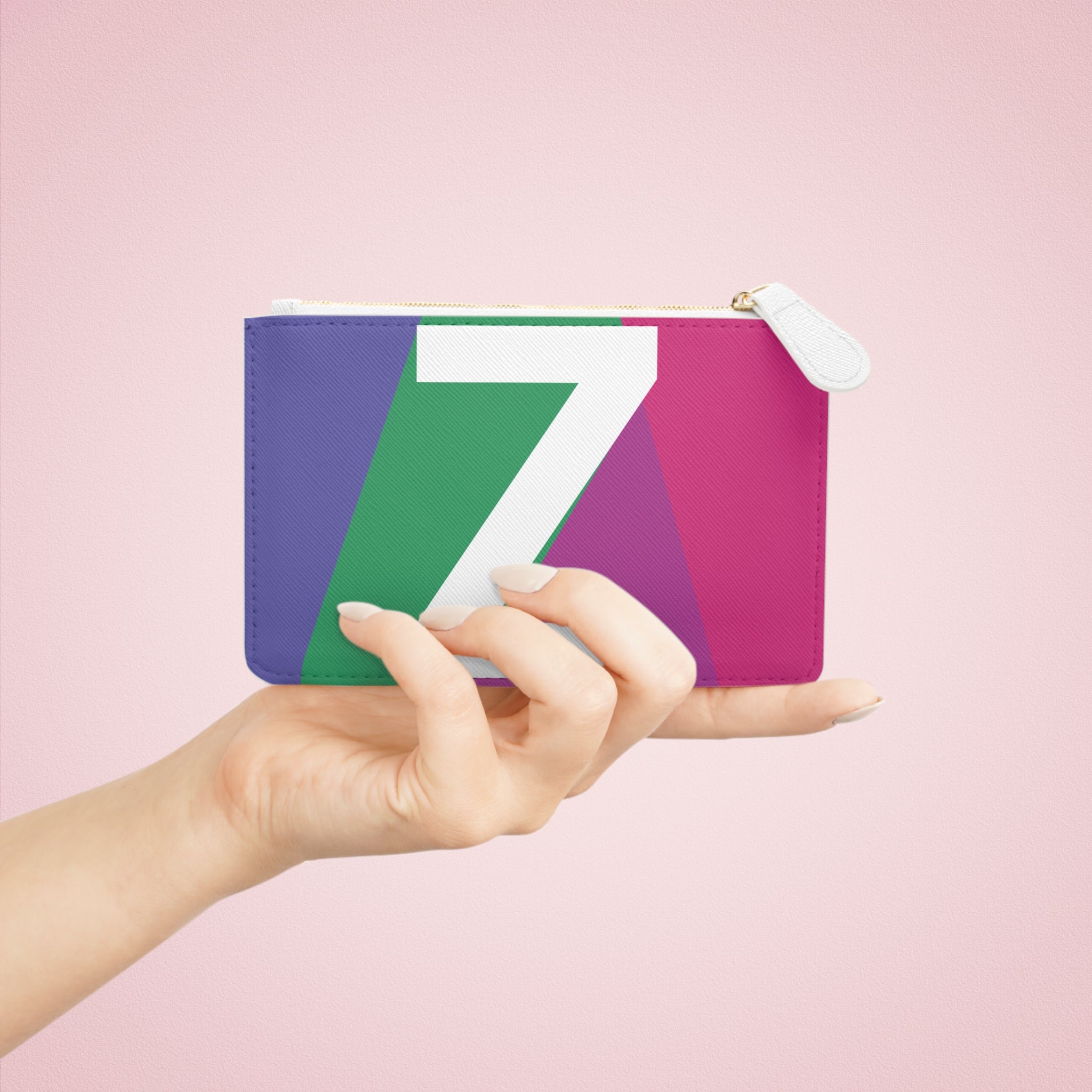 Initial Z Mini Clutch — Colorblock Monogram Wristlet Wallet