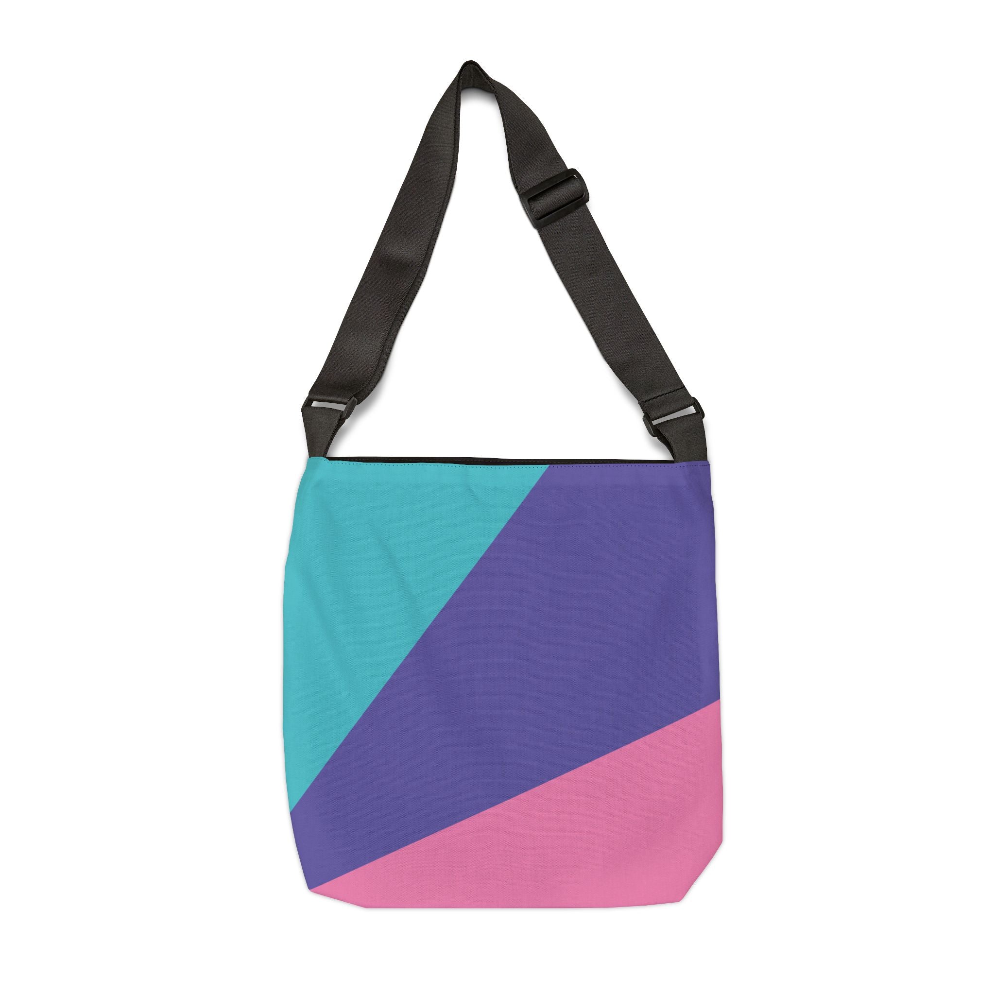 Colorblock Geometric Tote Bag — Adjustable Strap, Bright Abstract Pattern