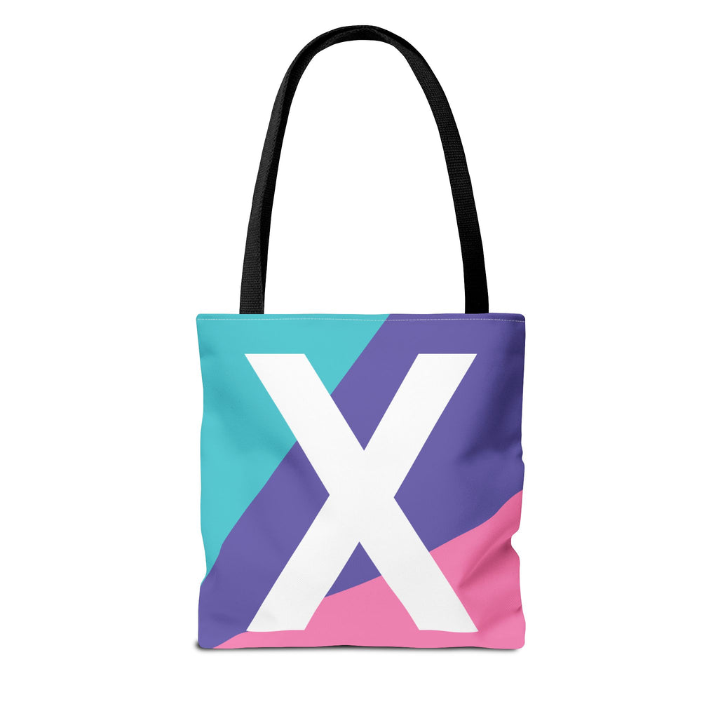 Monogram 'X' Colorblock Tote Bag — Personalized Initial X Shoulder Tote