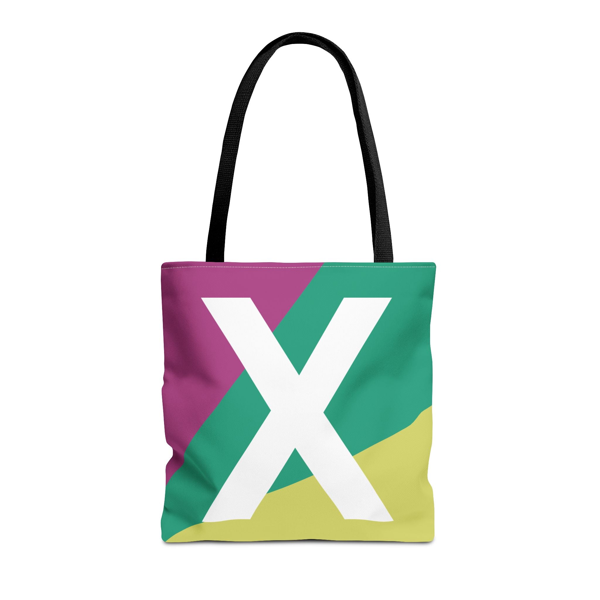 Monogram 'X' Colorblock Tote Bag — Personalized Initial X Shoulder Tote