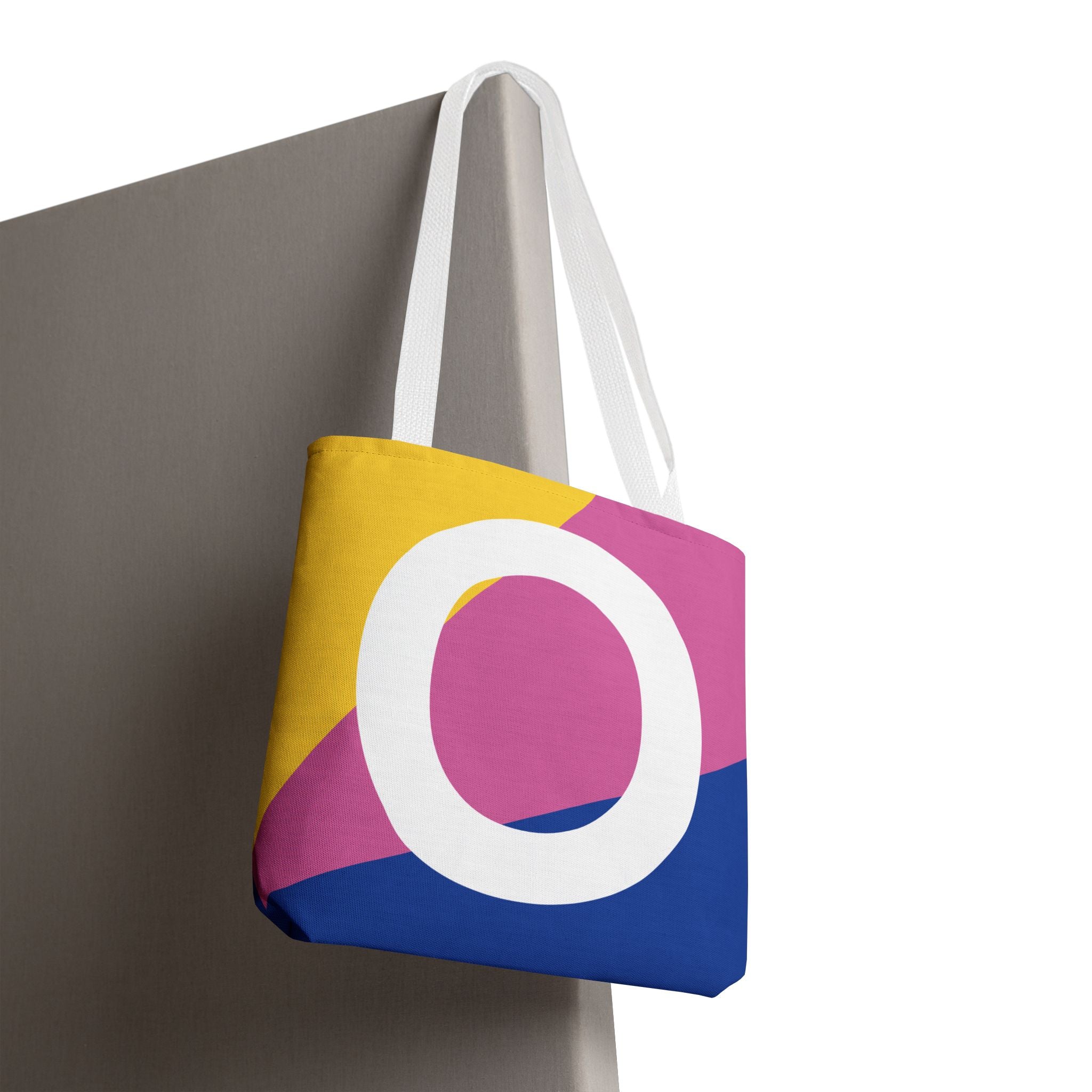 Monogram 'O' Colorblock Tote Bag — Personalized Initial O Shoulder Tote