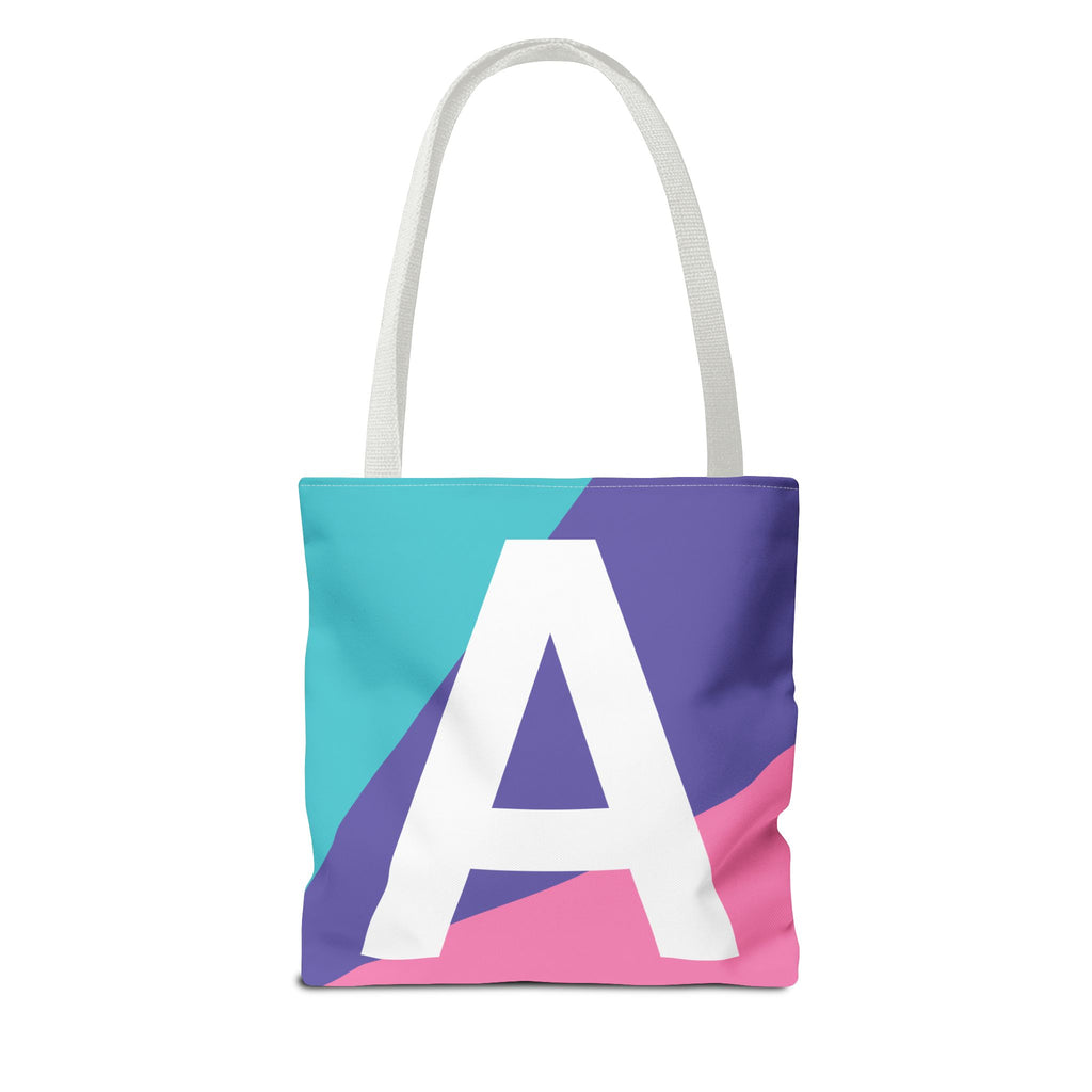 Monogram 'A' Colorblock Tote Bag — Personalized Initial A Shoulder Tote