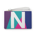 Monogram 'N' Colorblock Clutch Bag — Bold Geometric Wristlet for Everyday & Gifts