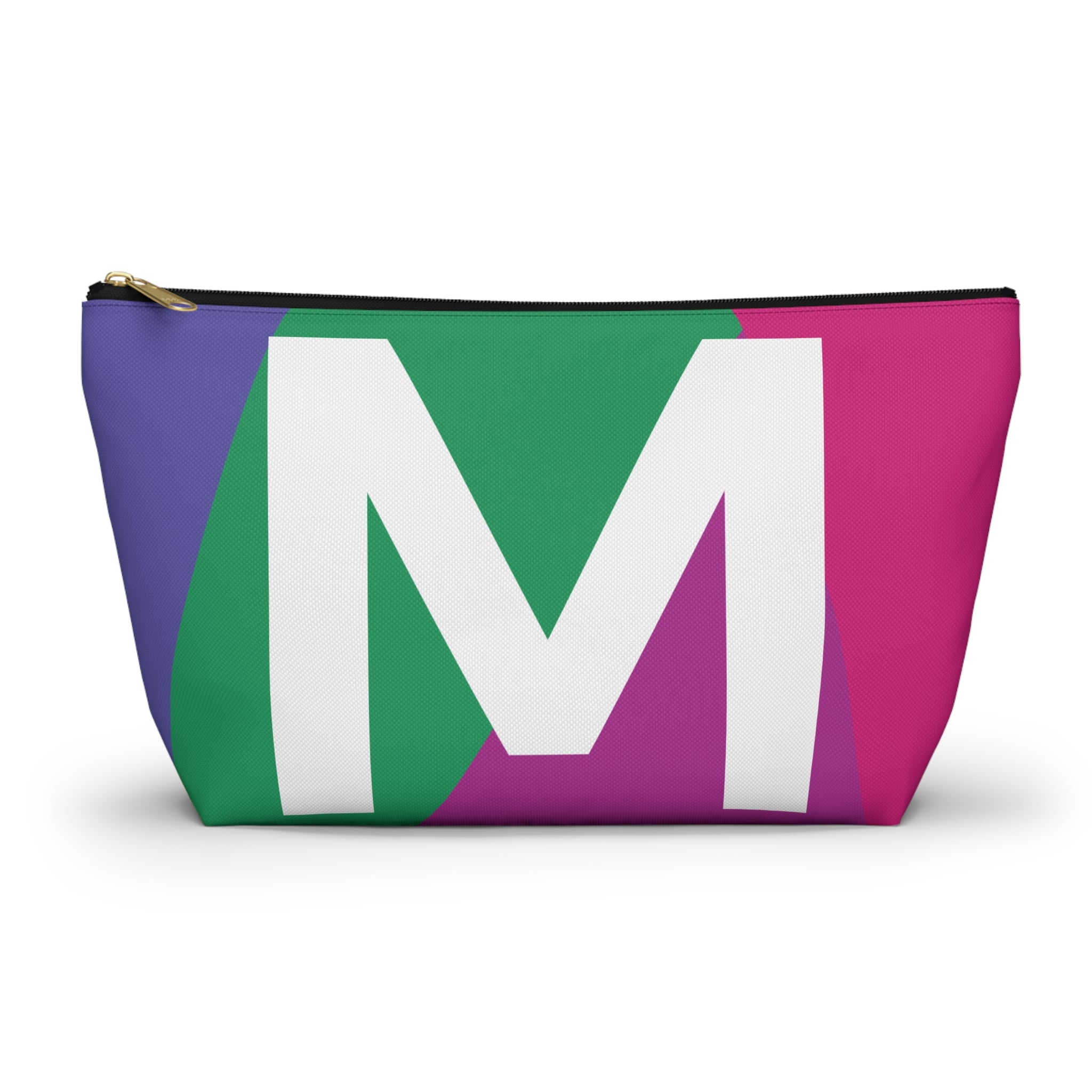 Initials Colorblock Accessory Pouch — Monogram M T-Bottom Cosmetic Bag