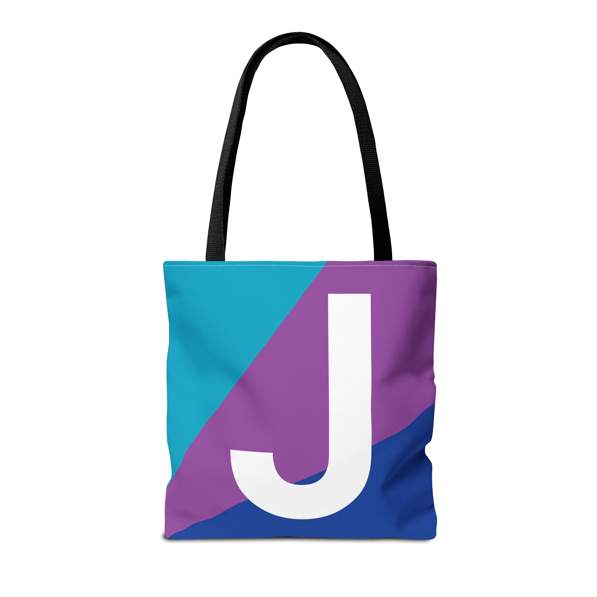 Monogram 'J' Colorblock Tote Bag — Personalized Initial J Shoulder Tote