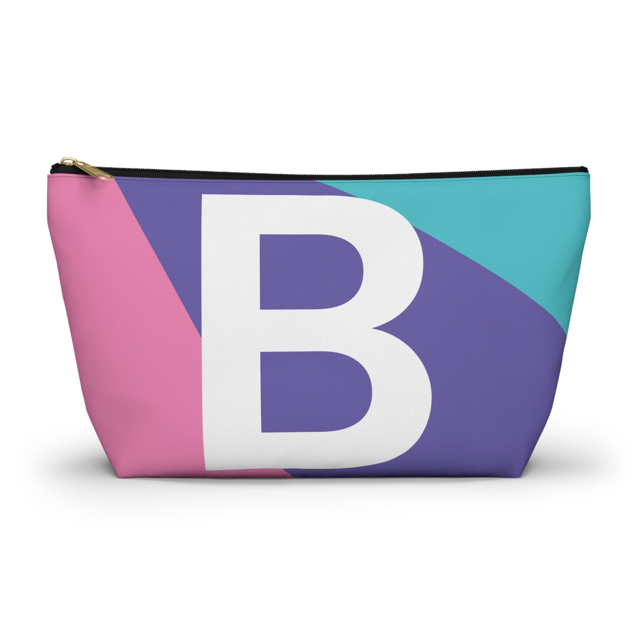 Initials Colorblock Accessory Pouch — Monogram B T-Bottom Cosmetic Bag