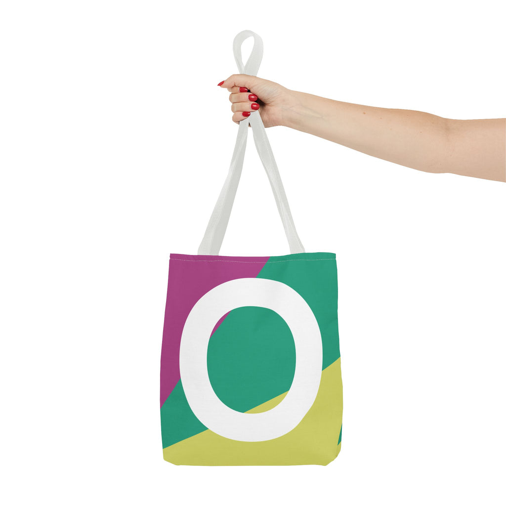 Monogram 'O' Colorblock Tote Bag — Personalized Initial O Shoulder Tote