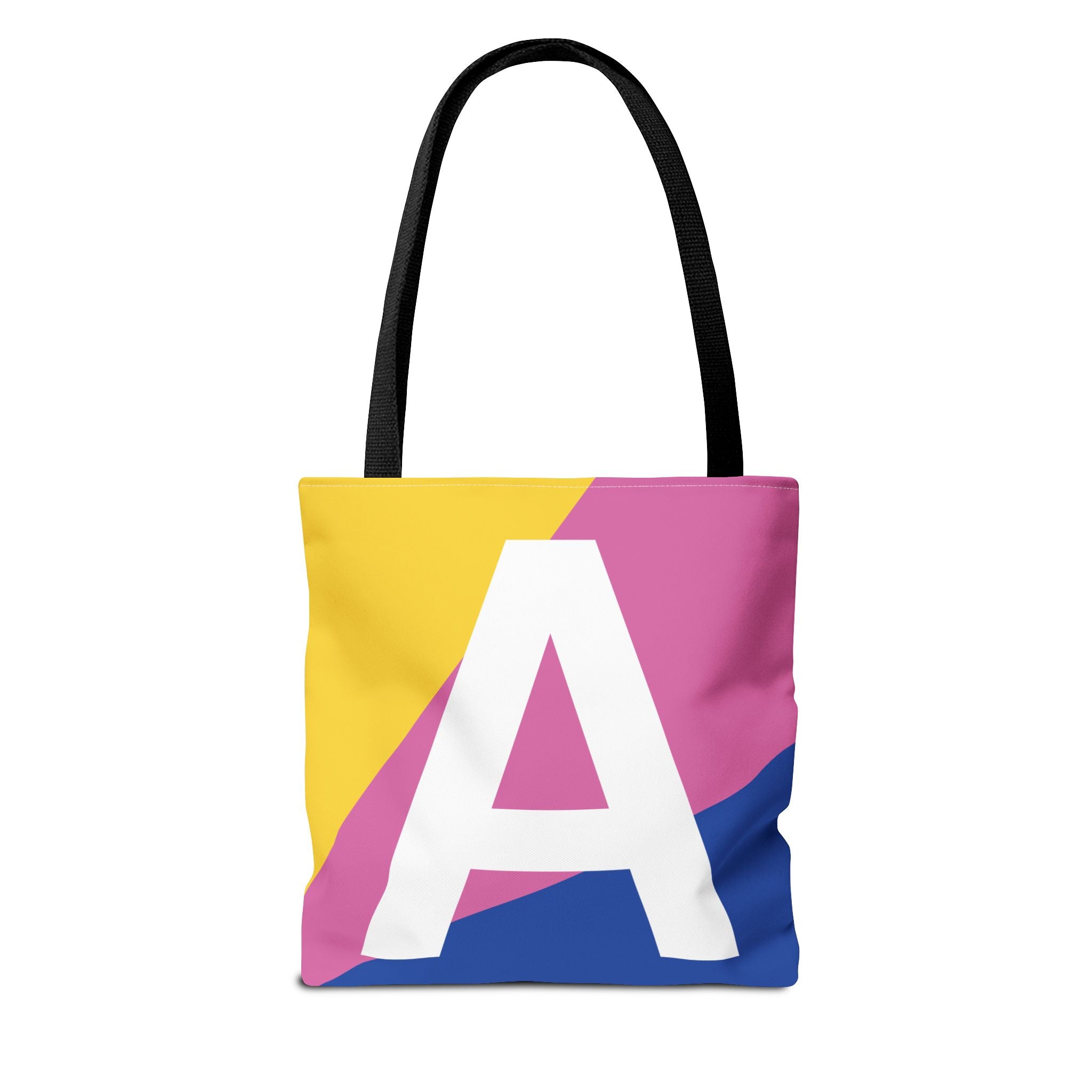 Monogram 'A' Colorblock Tote Bag — Personalized Initial A Shoulder Tote