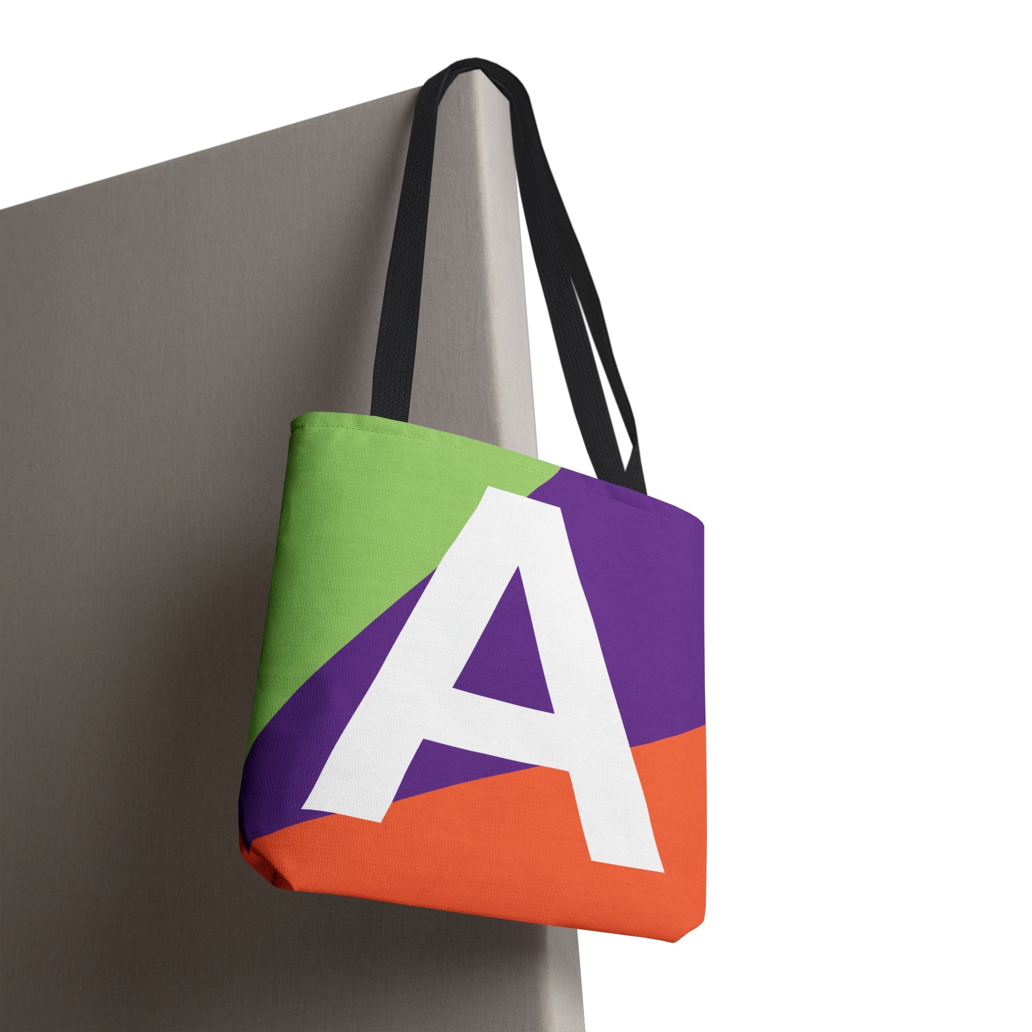 Monogram 'A' Colorblock Tote Bag — Personalized Initial A Shoulder Tote