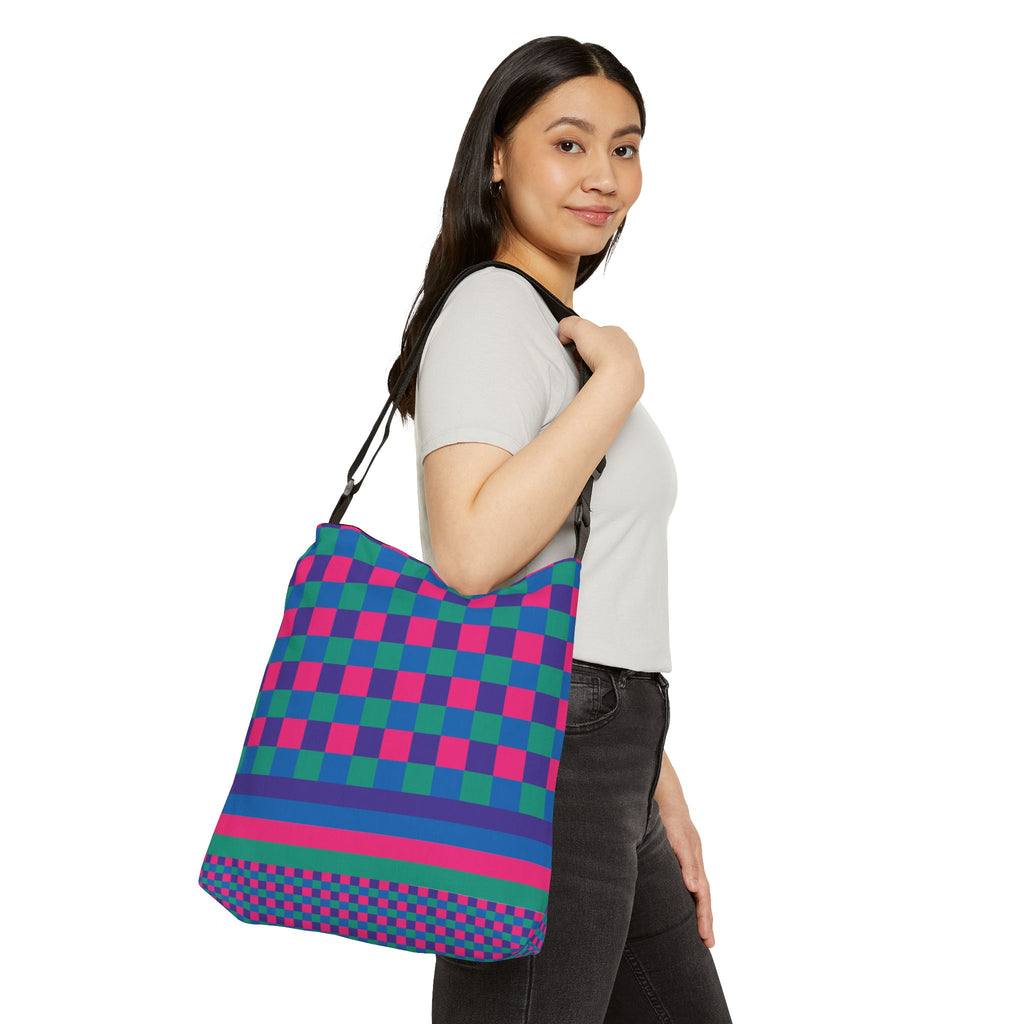 Colorblock Geometric Tote Bag