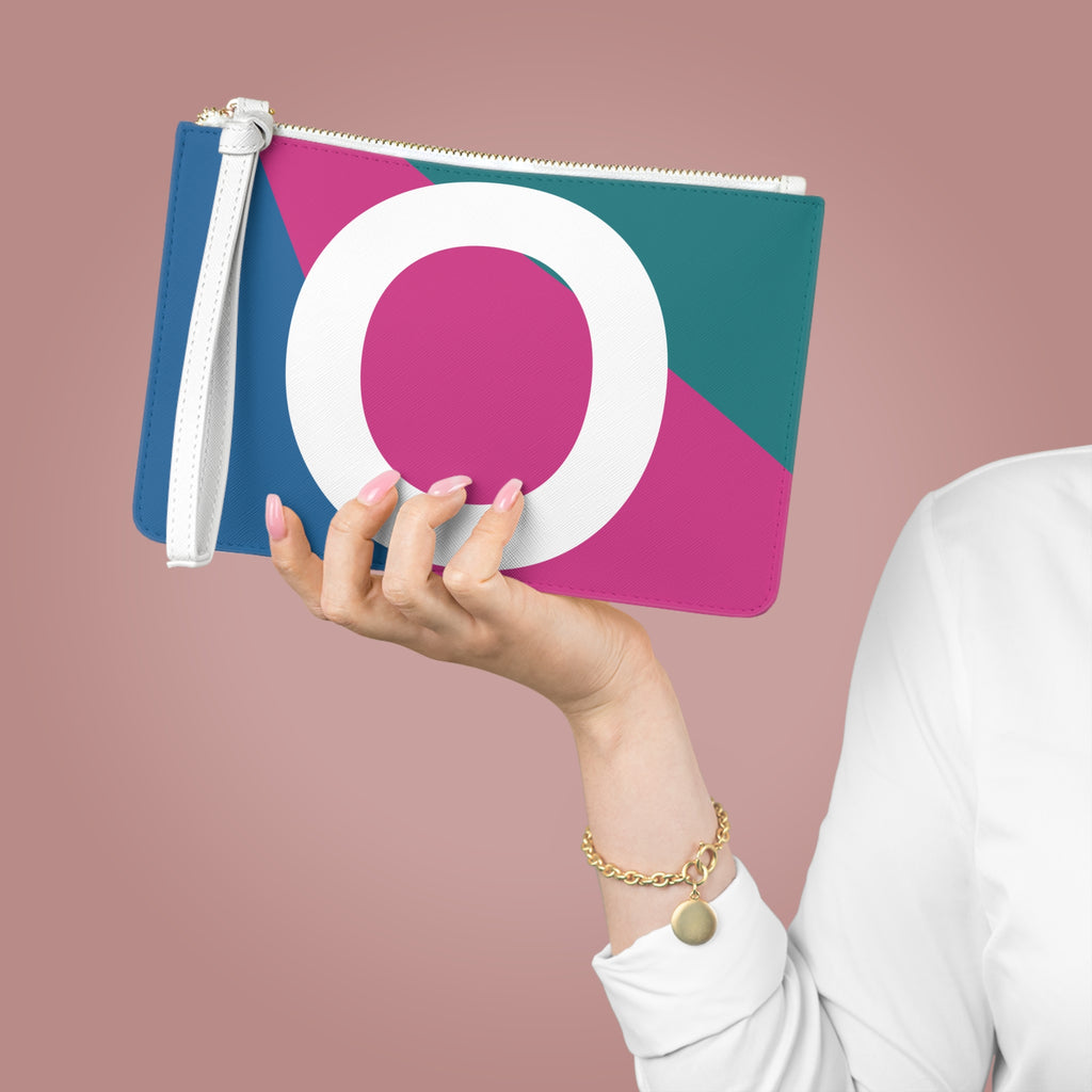 Monogram 'O' Colorblock Clutch Bag — Bold Geometric Wristlet for Everyday & Gifts