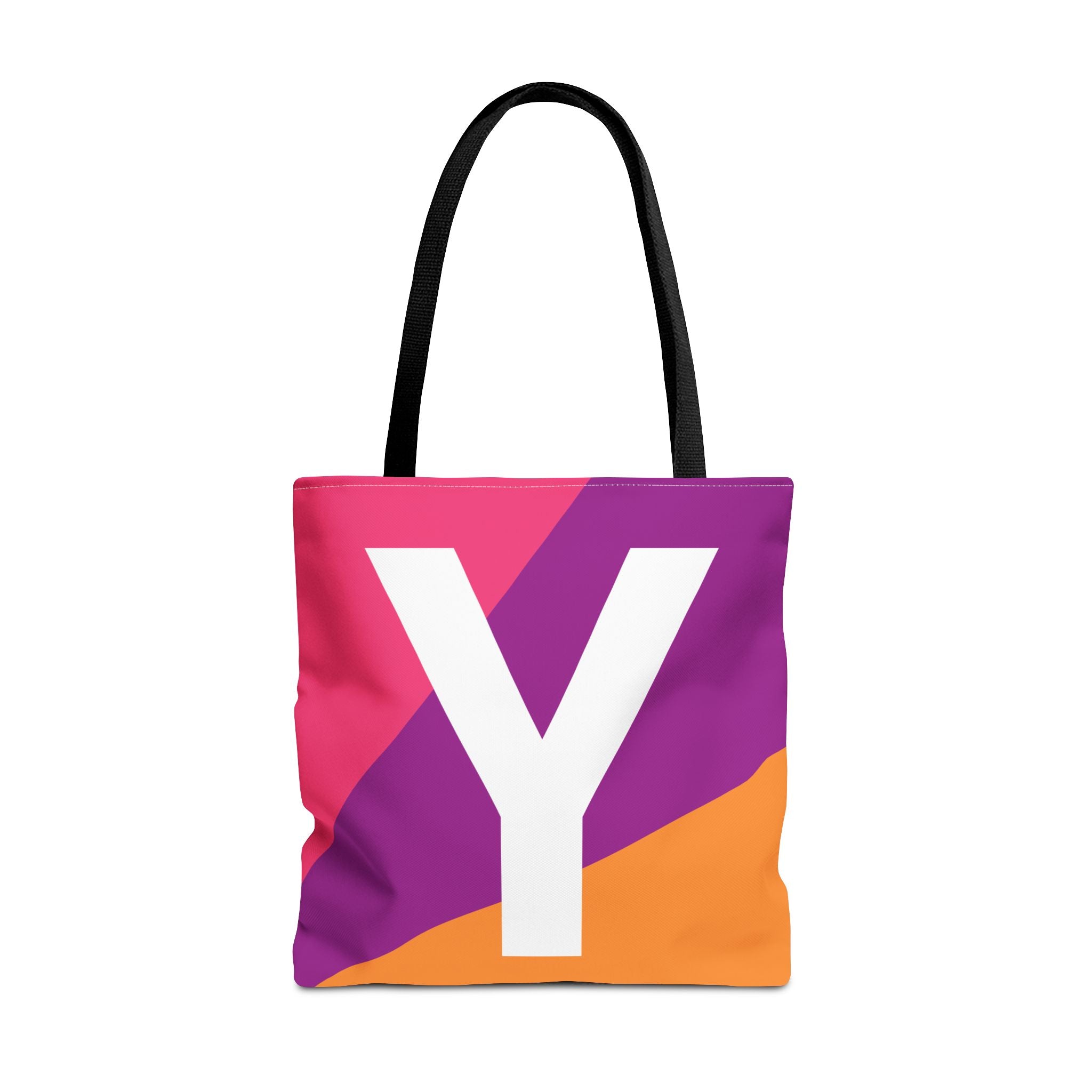 Monogram 'Y' Colorblock Tote Bag — Personalized Initial Y Shoulder Tote