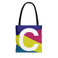 Monogram 'C' Colorblock Tote Bag — Personalized Initial C Shoulder Tote