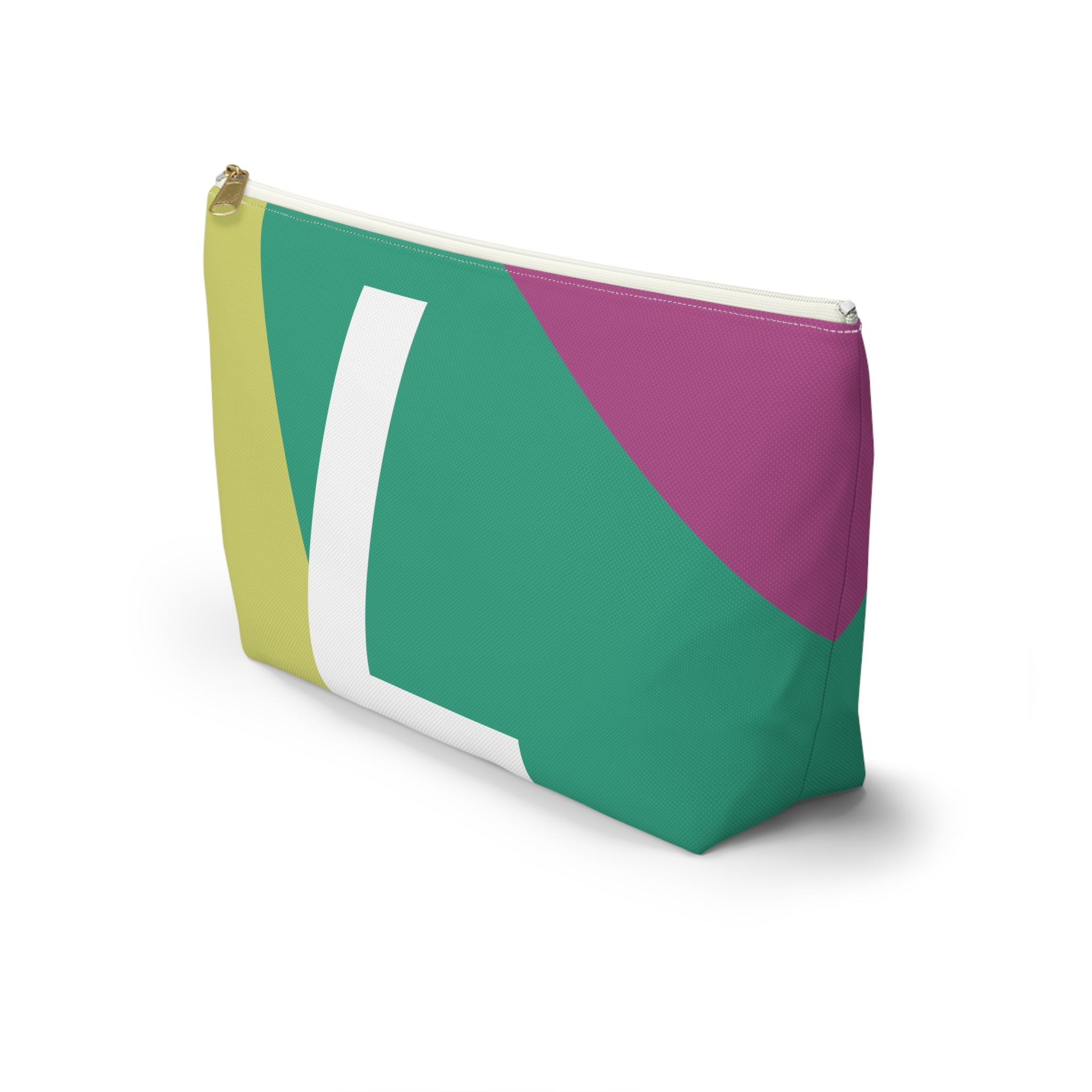 Initials Colorblock Accessory Pouch — Monogram L T-Bottom Cosmetic Bag