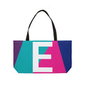 Personalized 'E' Colorblock Tote Bag — Monogram Weekender Tote