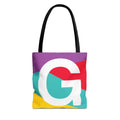 Monogram 'G' Colorblock Tote Bag — Personalized Initial G Shoulder Tote