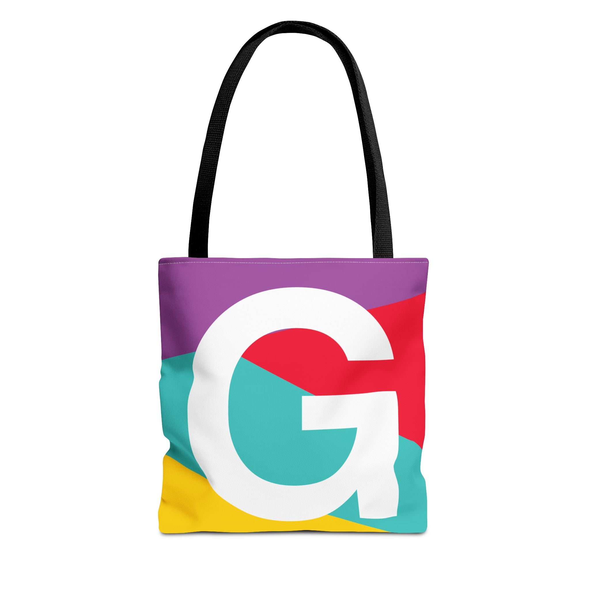 Monogram 'G' Colorblock Tote Bag — Personalized Initial G Shoulder Tote