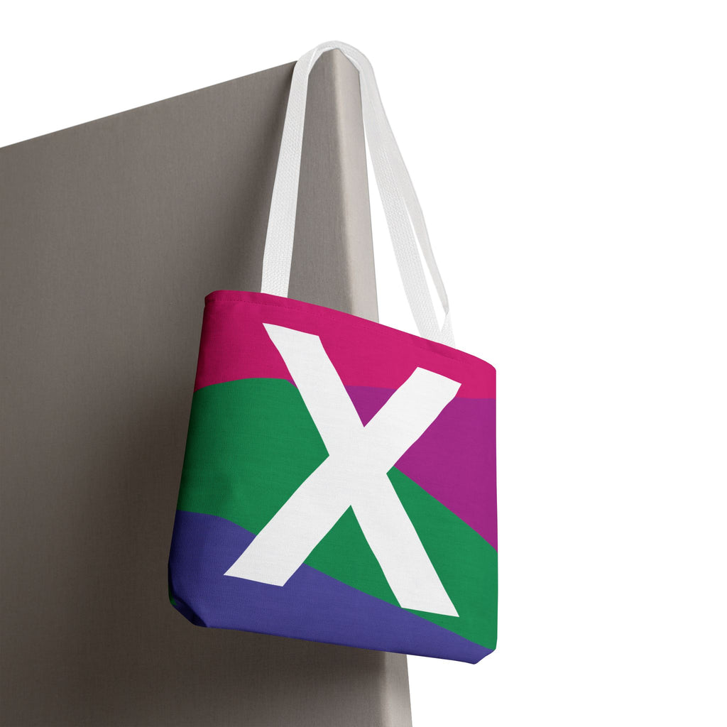 Monogram 'X' Colorblock Tote Bag — Personalized Initial X Shoulder Tote