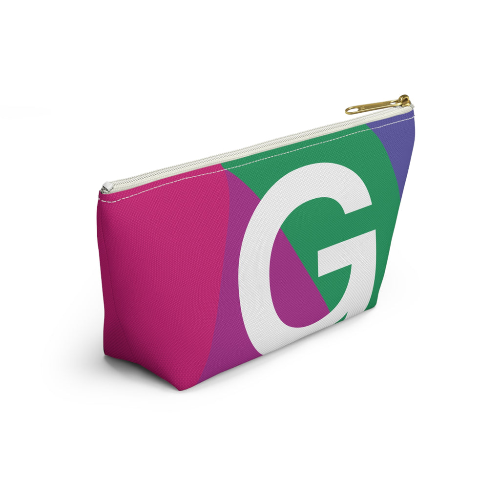 Initials Colorblock Accessory Pouch — Monogram G T-Bottom Cosmetic Bag