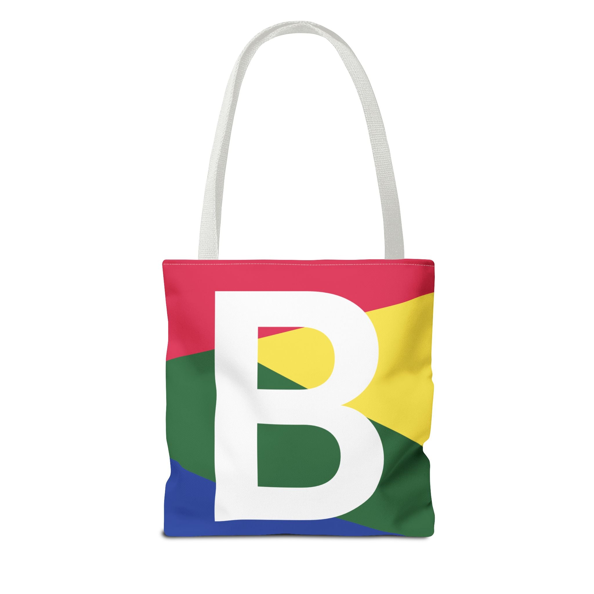 Monogram 'B' Colorblock Tote Bag — Personalized Initial B Shoulder Tote
