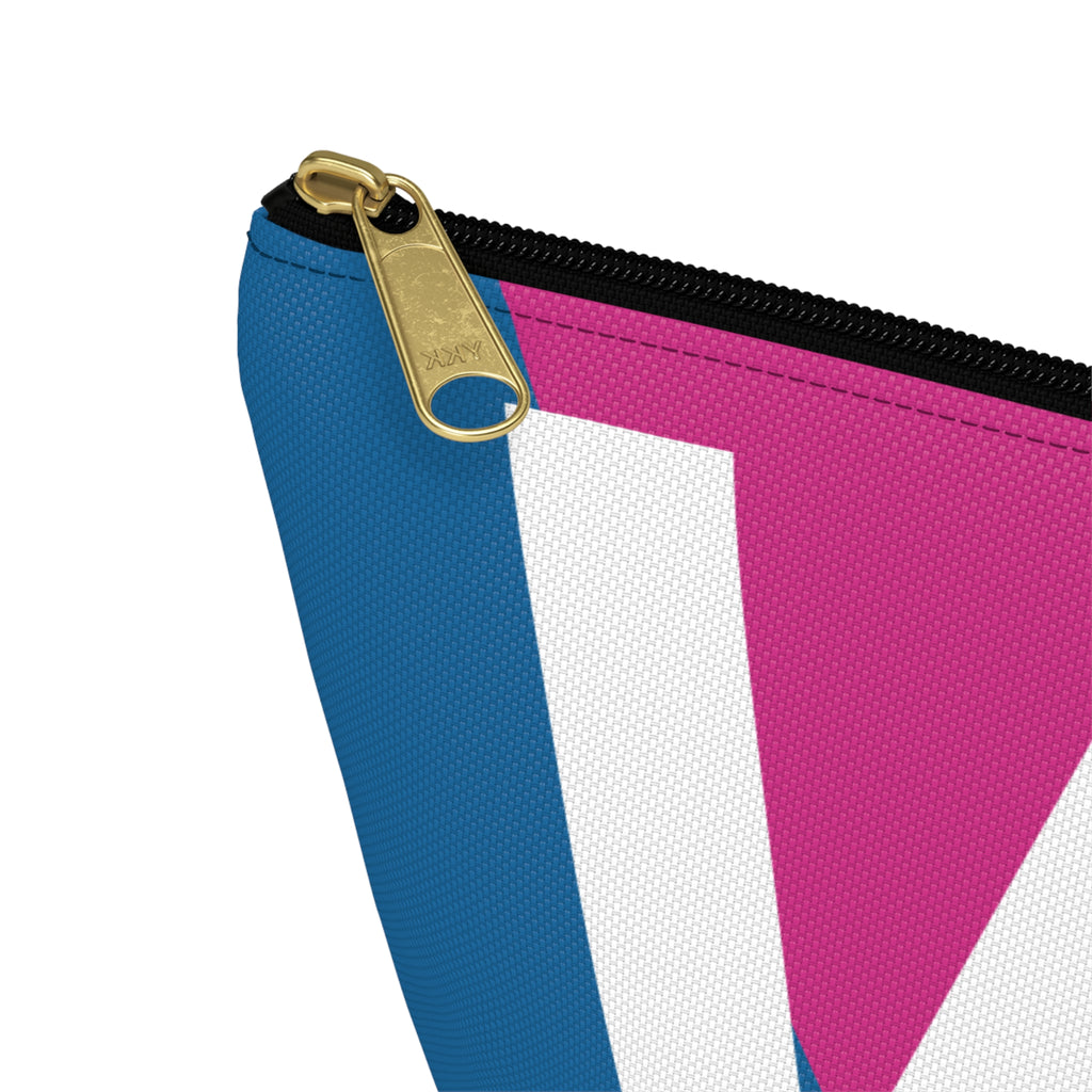 Initials Colorblock Accessory Pouch — Monogram W T-Bottom Cosmetic Bag