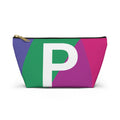 Initials Colorblock Accessory Pouch — Monogram P T-Bottom Cosmetic Bag